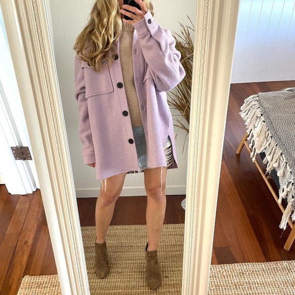 Decjuba Large 12 14 Jacket Mauve RRP $169 Mia Shacket Winter - Picture 4 of 15